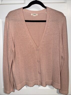 Max Studio Blush Pink V-Neck Button Cardigan